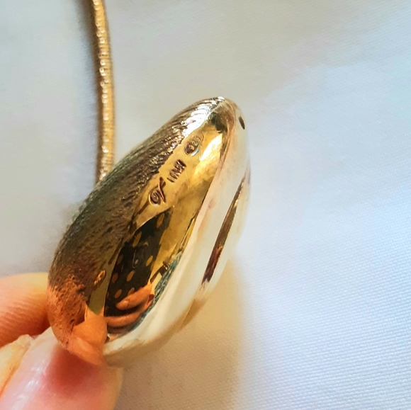 14K Gold over Sterling silver Heart Pendant And Necklace 18" inches - Picture 9 of 9